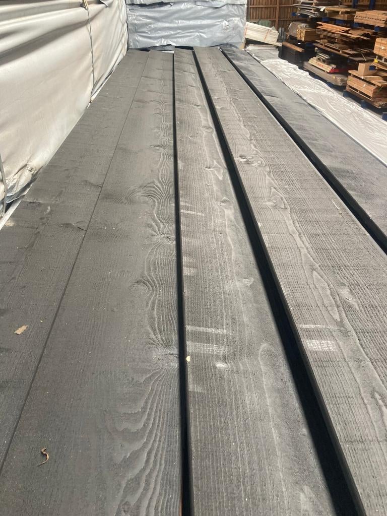 Zwarte potdekselplanken–zweeds rabat–schutting–9/25x175mm, Ophalen, Overige typen, Nieuw, Hardhout