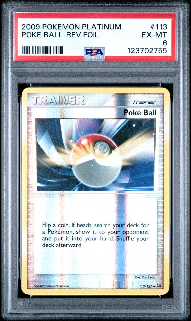 Pokemon Poke Ball Platinum Reverse Holo Foil PSA 6, Ophalen of Verzenden, Zo goed als nieuw, Losse kaart, Foil