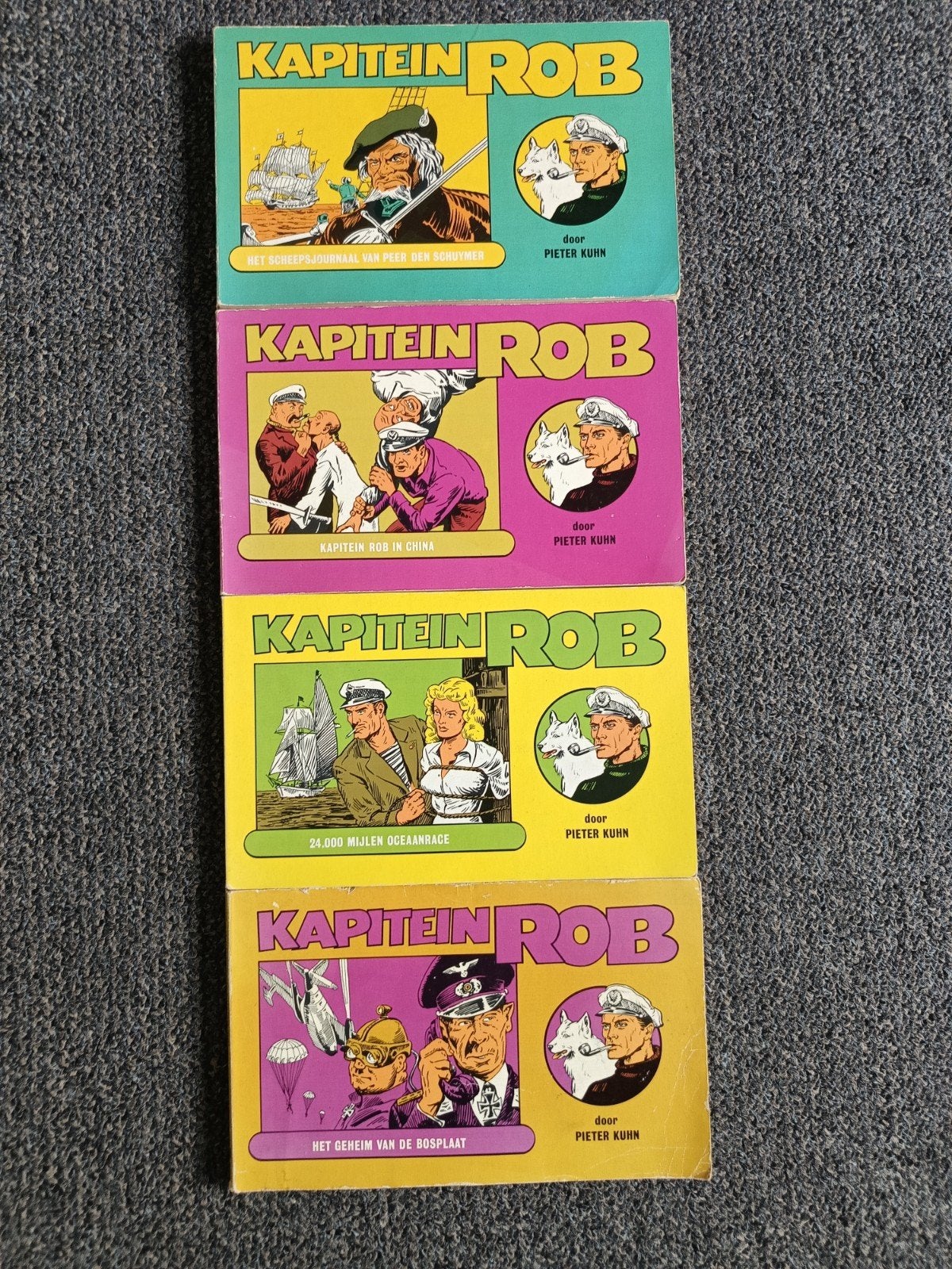Kapitein Rob stripboeken - 4 delen van Pieter Kuhn, Meerdere stripboeken, Ophalen of Verzenden, Gelezen, Pieter Kuhn
