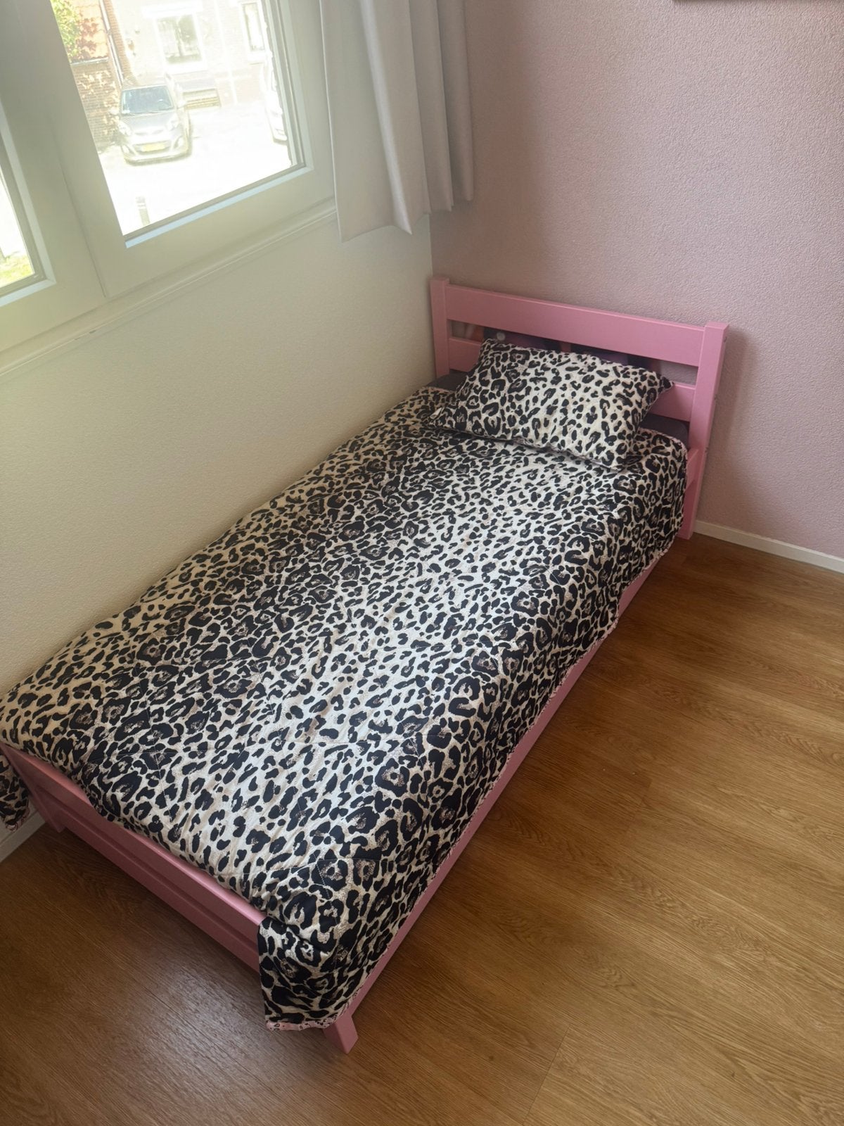 Kinderbed roze 160x80 incl. matrassen op maat, Ophalen, Zo goed als nieuw, 180 cm of meer, 85 tot 100 cm