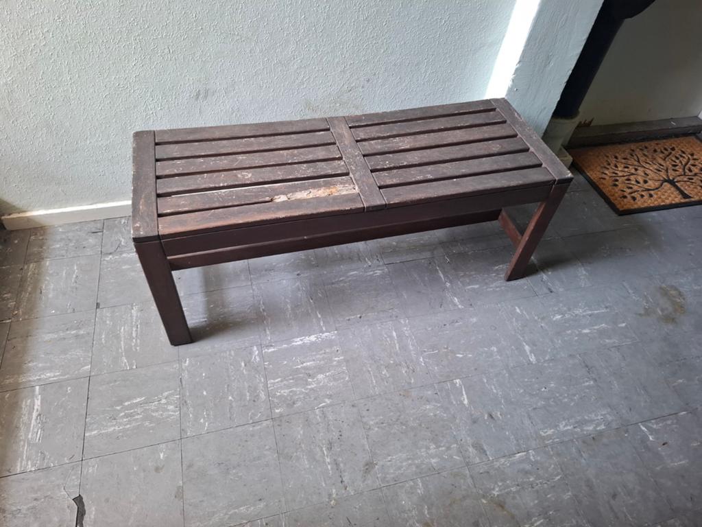 Houten bankje - Bruin, Ophalen, Gebruikt