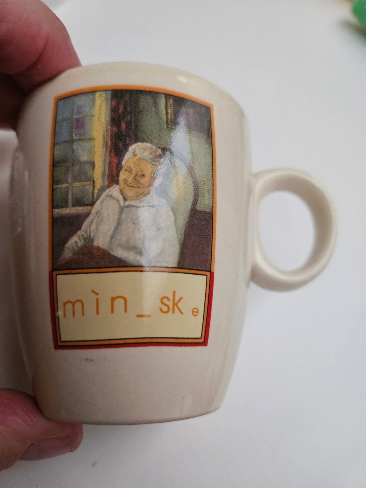 C1000 Spaaractie Mok Min_ske - Vintage Verzamelobject, Overige merken, Keramiek, Vintage, Zo goed als nieuw