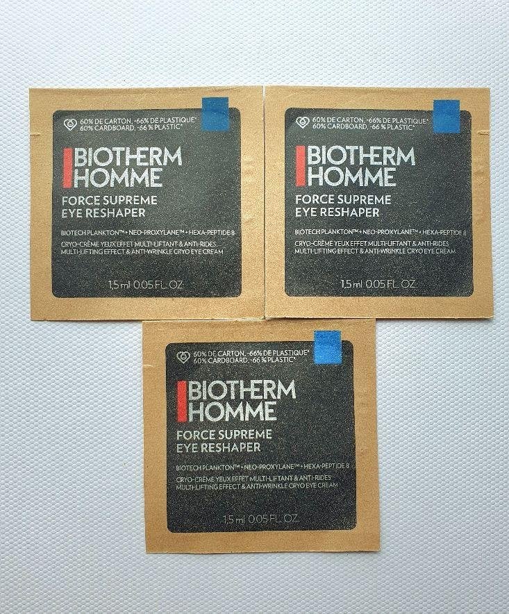 Biotherm Homme 3 samples Force Supreme eye reshaper, Verzenden, Nieuw, Ogen, Verzorging