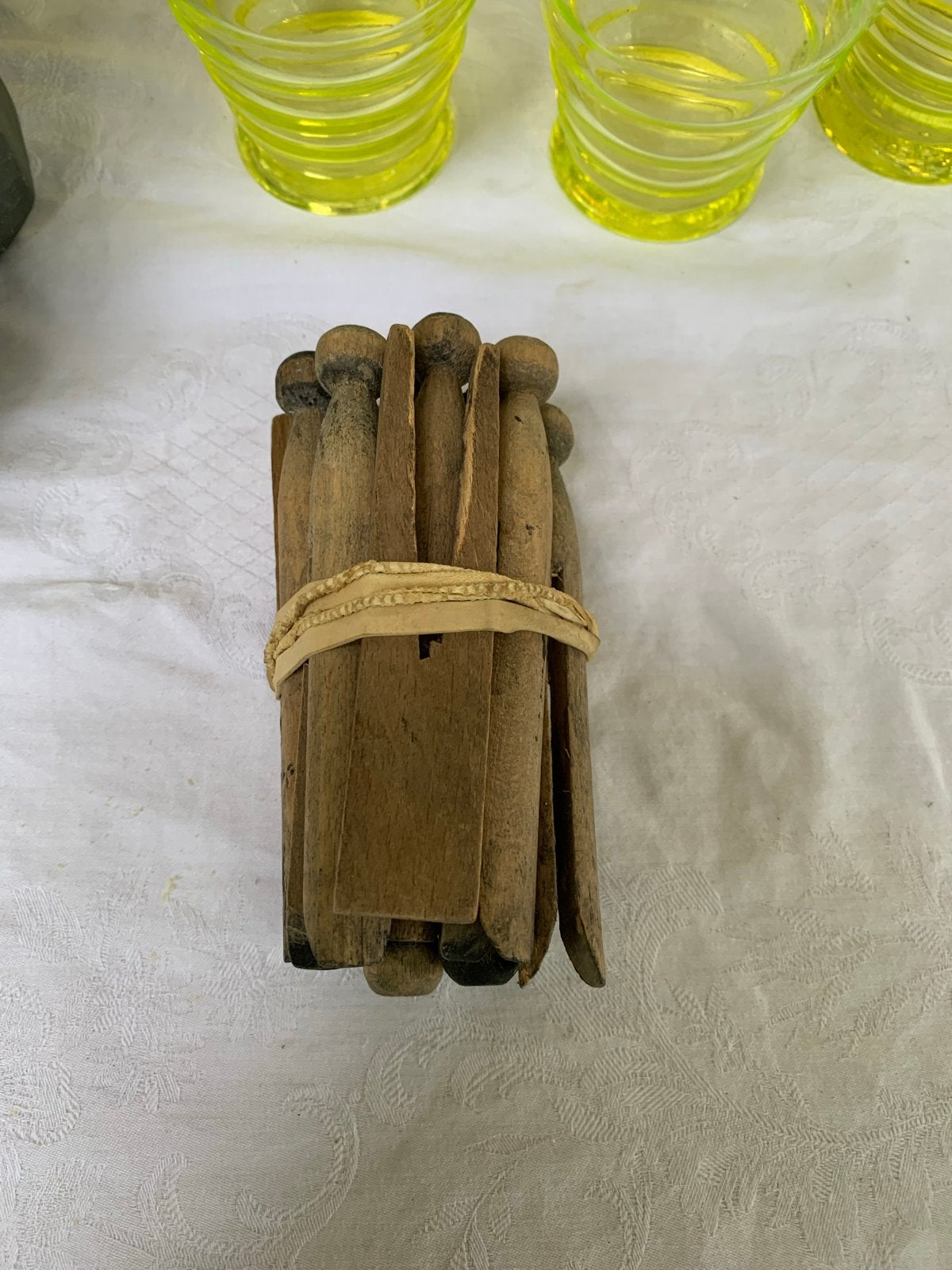Antieke Houten Wasknijpers - volendam vintage huishoudelijk, Ophalen of Verzenden