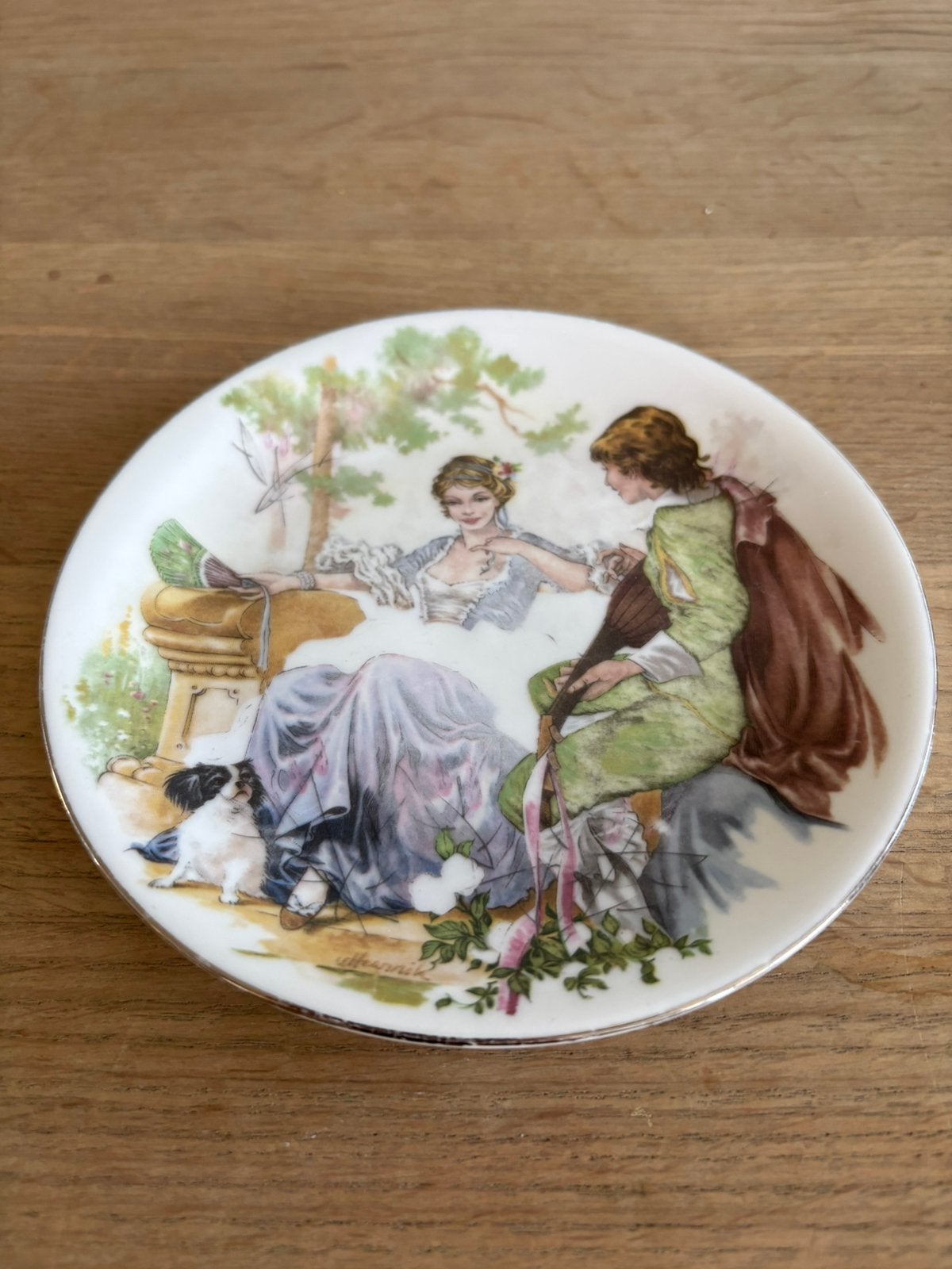 Romantisch vintage porseleinen bordje Royal Schwabap, Ophalen of Verzenden