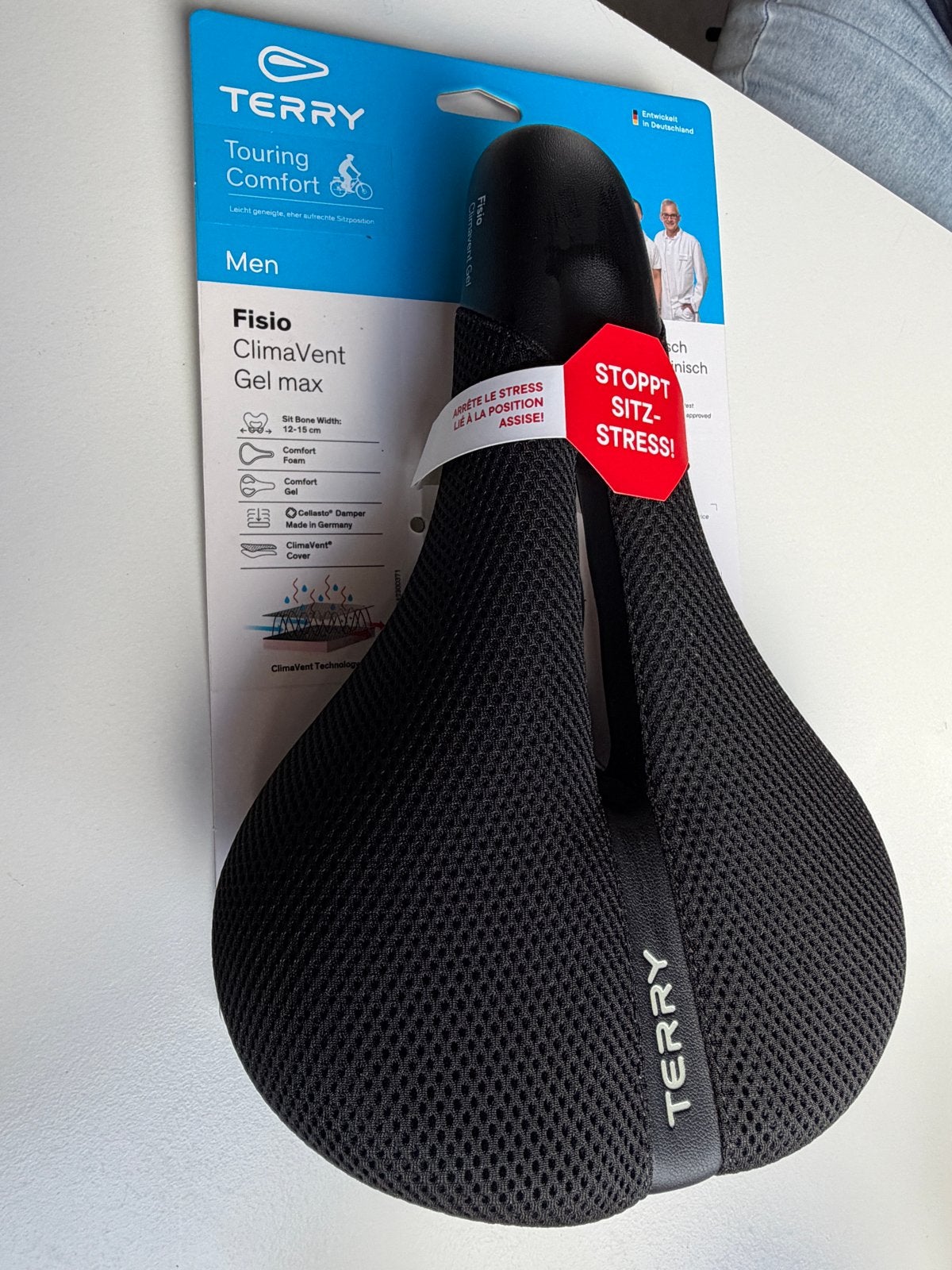 Terry Fisio ClimaVent Gel max Touring Comfort fietszadel, Ophalen of Verzenden, Nieuw