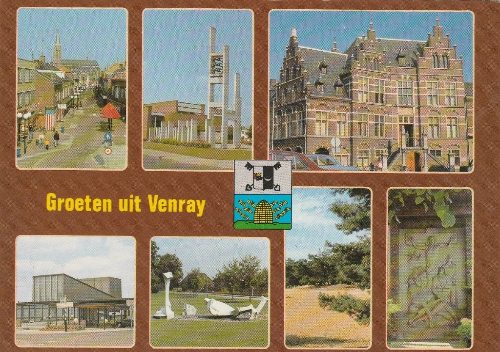VENRAY Centrum Kerk Raadhuis Monument Groeten, Verzenden, 1980 tot heden, Ongelopen, Limburg