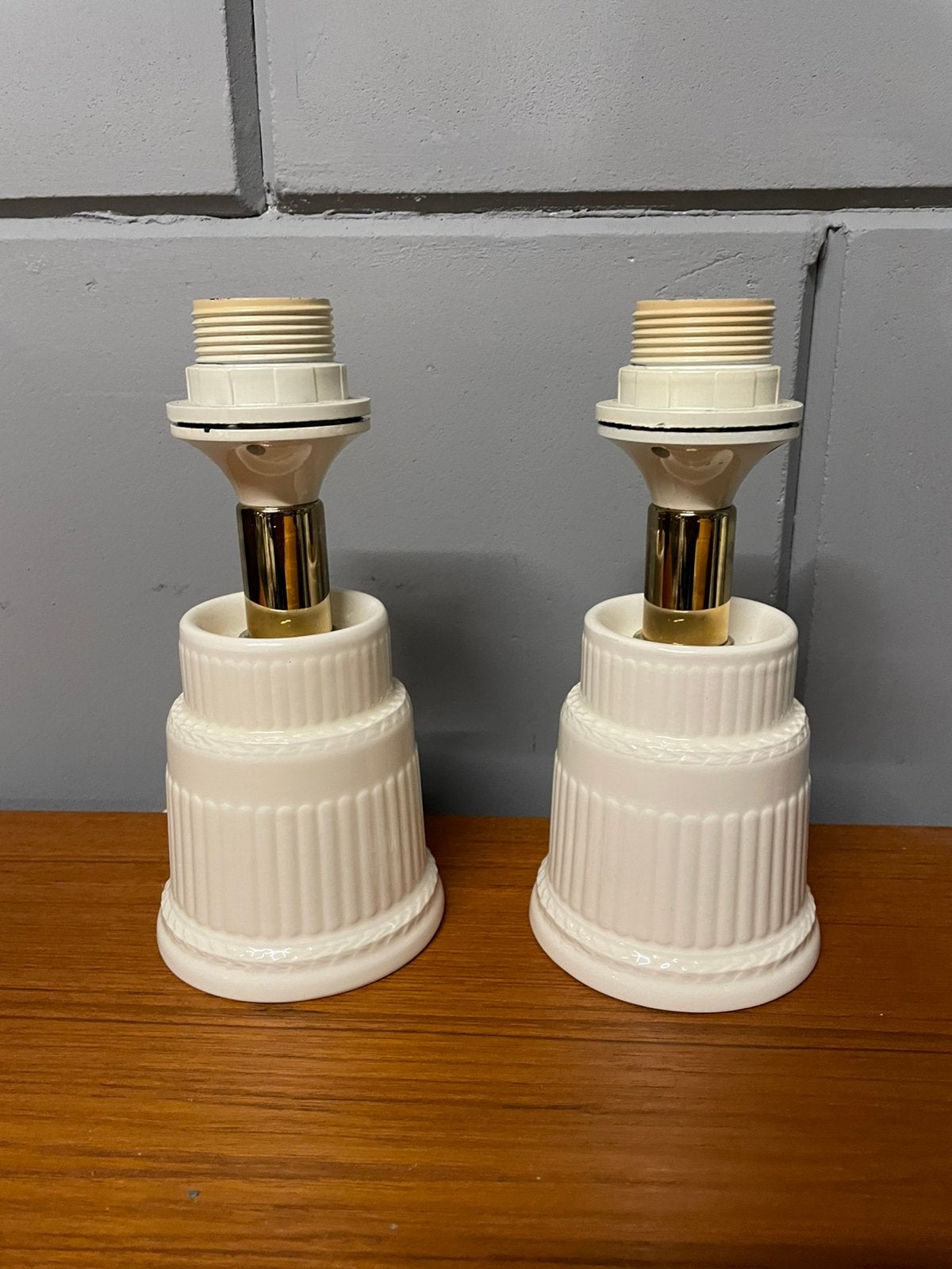 Vintage wedgewood lampenvoeten porselein, Metaal, Beige, ., Ophalen of Verzenden