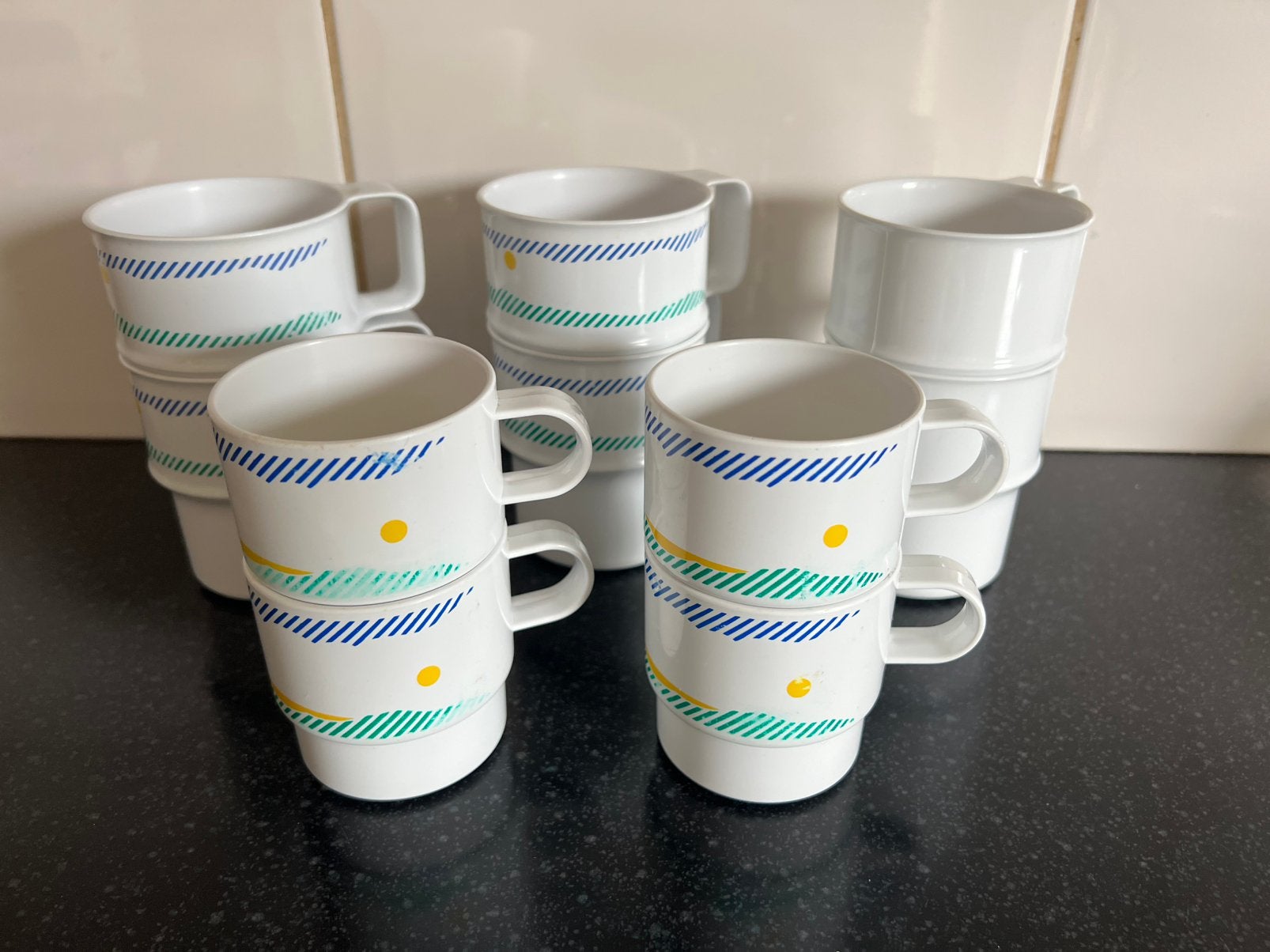 Mepal mokken en mokjes (4 kleine, 6 grote), Ophalen of Verzenden, Gebruikt