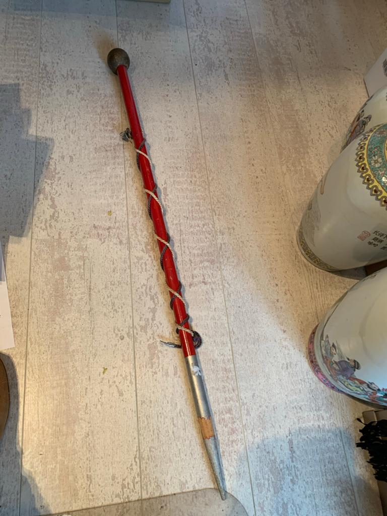 Antieke Houten Tambourmaître Stok / Drumband Staf, Antiek en Kunst, Curiosa en Brocante, Ophalen of Verzenden