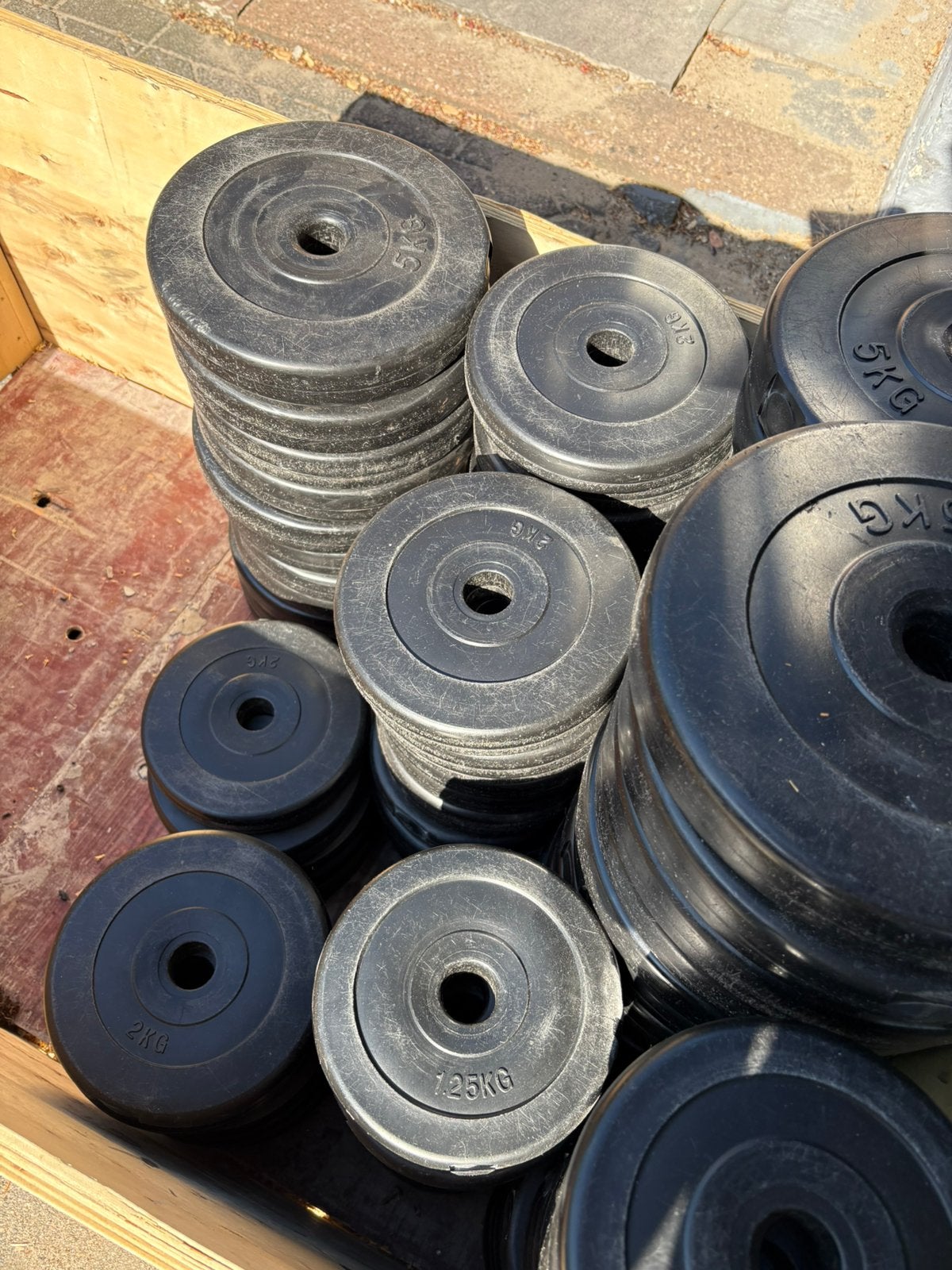 Bodypump 10 sets compleet stangen en schijven, Ophalen, Stangen en schijven, 10 conplete sets, Halterset