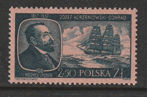 Polen 1957 - Joseph Conrad - Schrijver, Ophalen, Polen, Postfris
