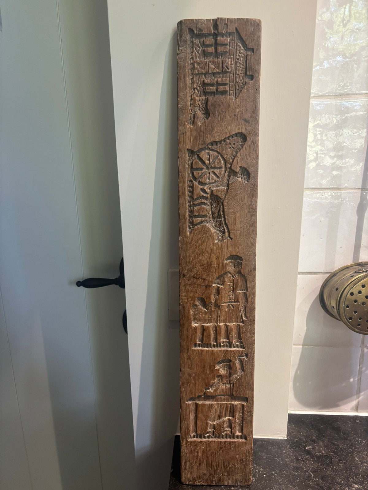Antieke Houten Speculaasplank - 61 cm uit de 17/18e eeuw, Ophalen of Verzenden