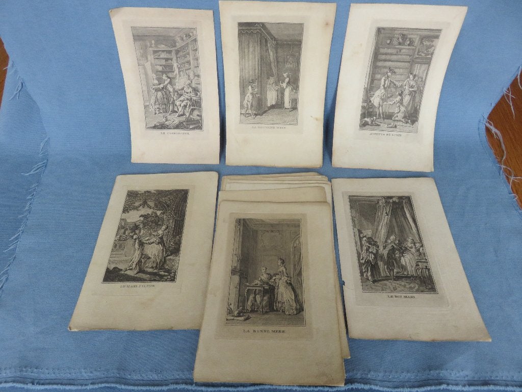 Collectie prenten van het Franse hof op papier - 18e eeuw, Dagelijks leven, Ophalen of Verzenden, 20 cm, 1700 - 1799