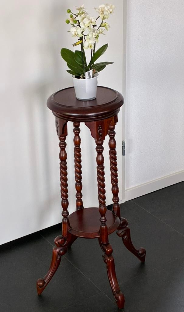 Mahoniehouten bloemen/plantentafel / plantenstandaard, Ophalen, Zo goed als nieuw