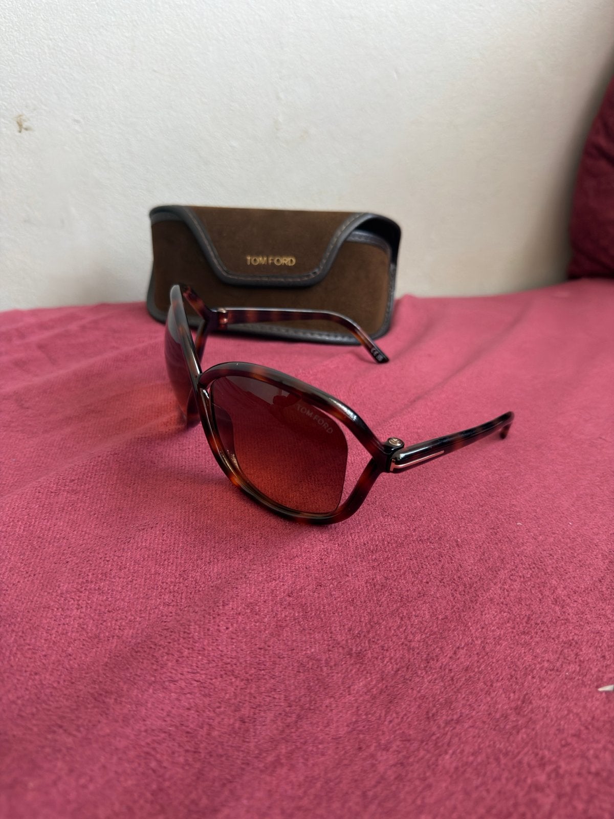 Tom Ford Battina TF1068 Zonnebril, Zonnebril, Bruin, Zo goed als nieuw, Ophalen