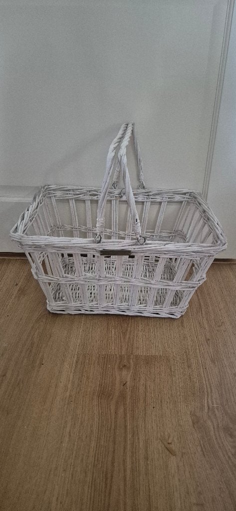 Rieten opbergmand Lifestyle • wit • nette staat • 43 x 32 cm, Ophalen, Gebruikt, Mand, Gevlochten