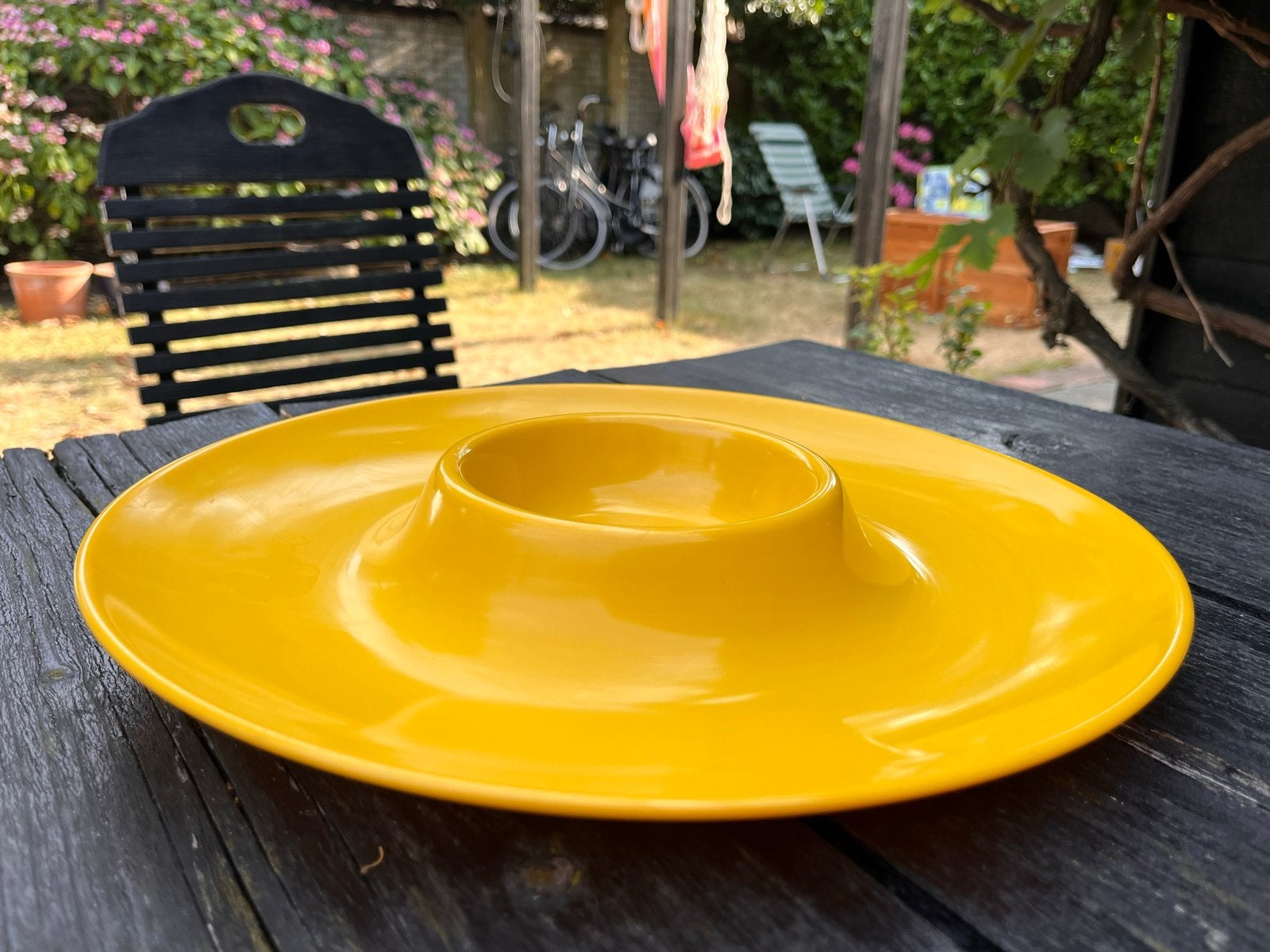 Retro vintage serveerschaal / eierschaal jaren 70, Huis en Inrichting, Ophalen, Gebruikt, Vintage, Glas