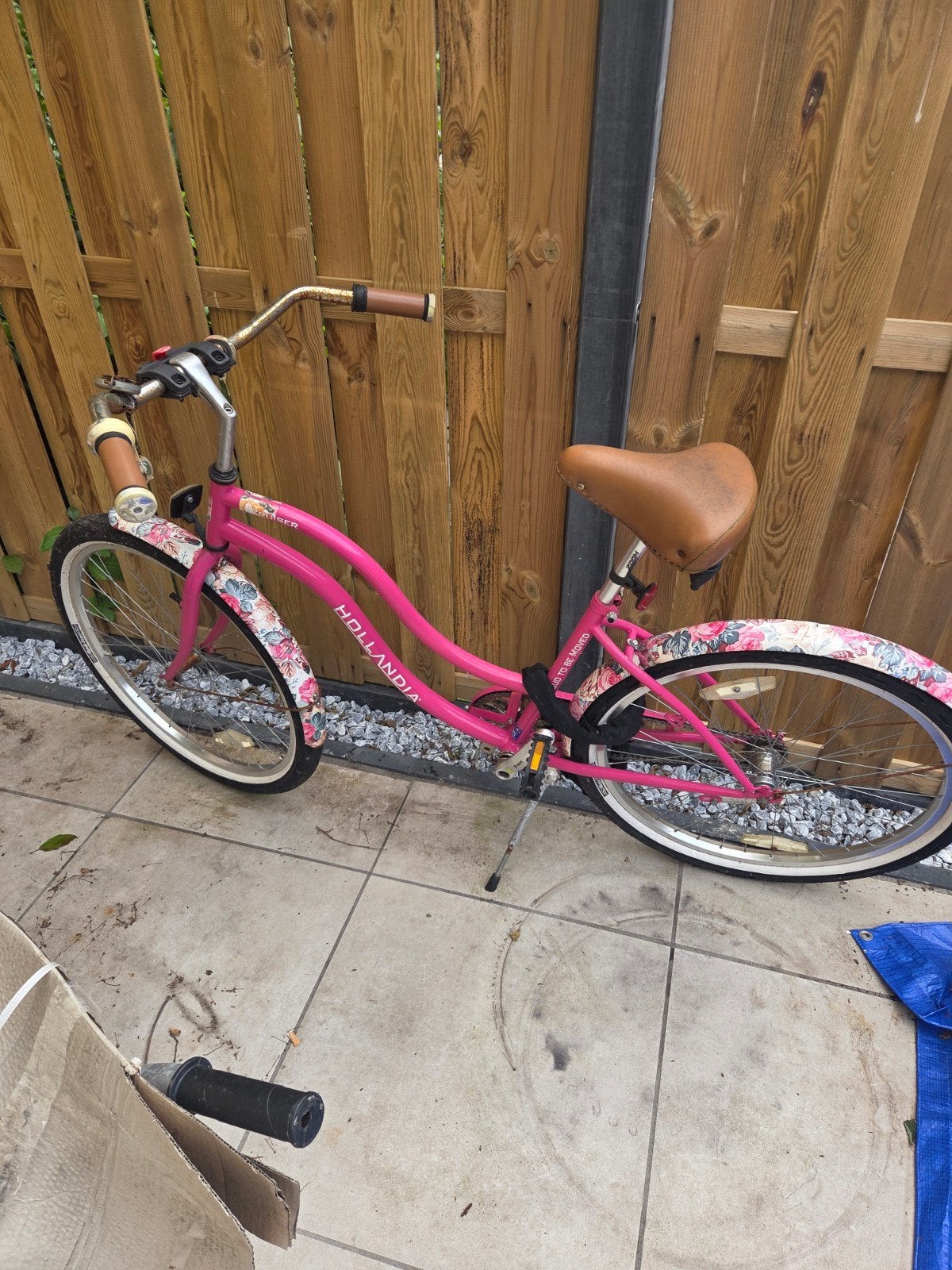 Roze fiets Hollandia (opknapper), Fietsen en Brommers, Fietsen | Bakfietsen, Gebruikt, 1 kind, Ophalen