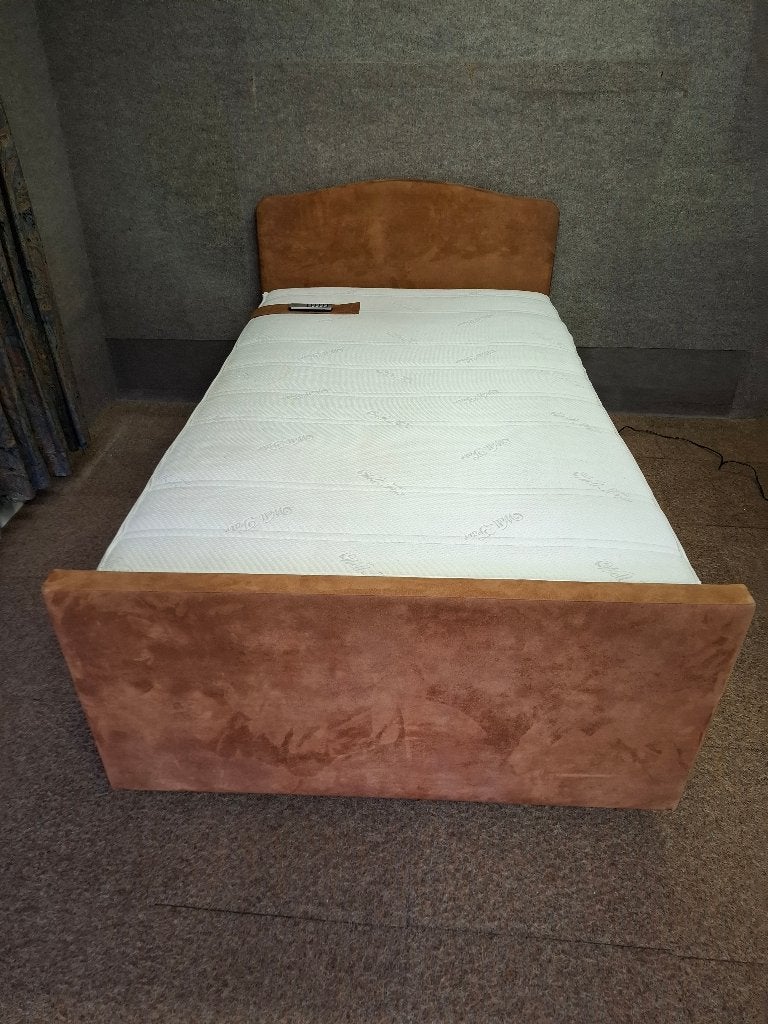 electrisch in hoogte verstelbare boxspring, Huis en Inrichting, Ophalen, Eenpersoons, Bruin, 120 cm