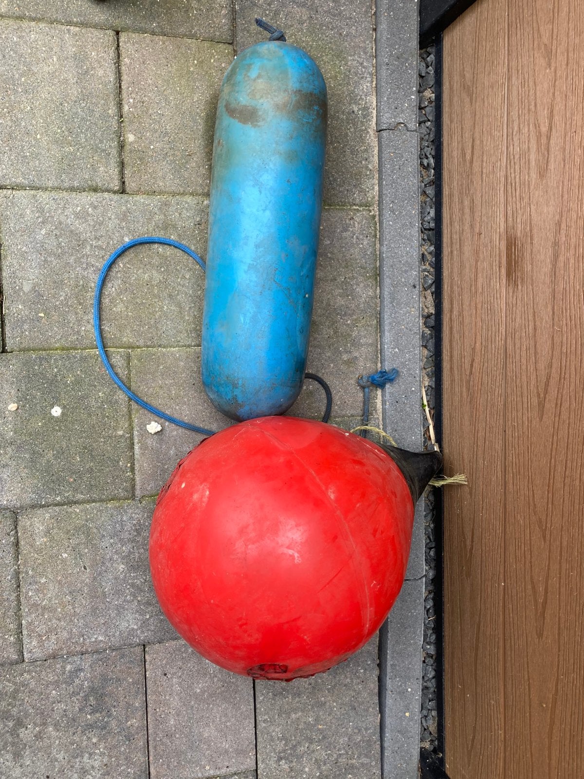 Fenders stootwillen rood en blauw samen bootaccesoires, Watersport en Boten, Ophalen of Verzenden, Zo goed als nieuw, Overige typen