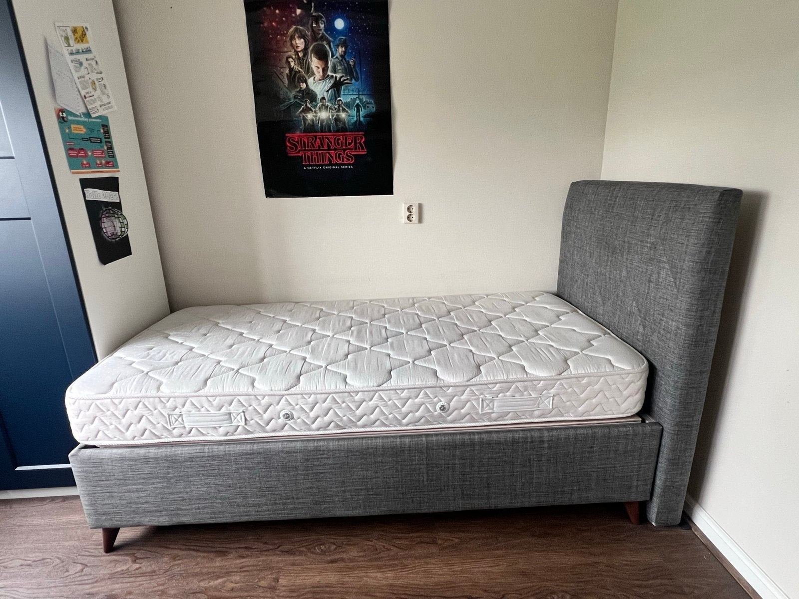 Eenpersoonsbed met opbergruimte en matras, Ophalen, Gebruikt, 90 cm, Eenpersoons