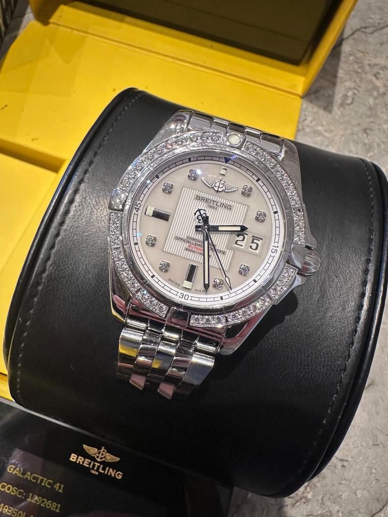 Breitling Galactic 41 Diamond – Complete set – ZGAN, Overige merken, Staal, Staal, Polshorloge