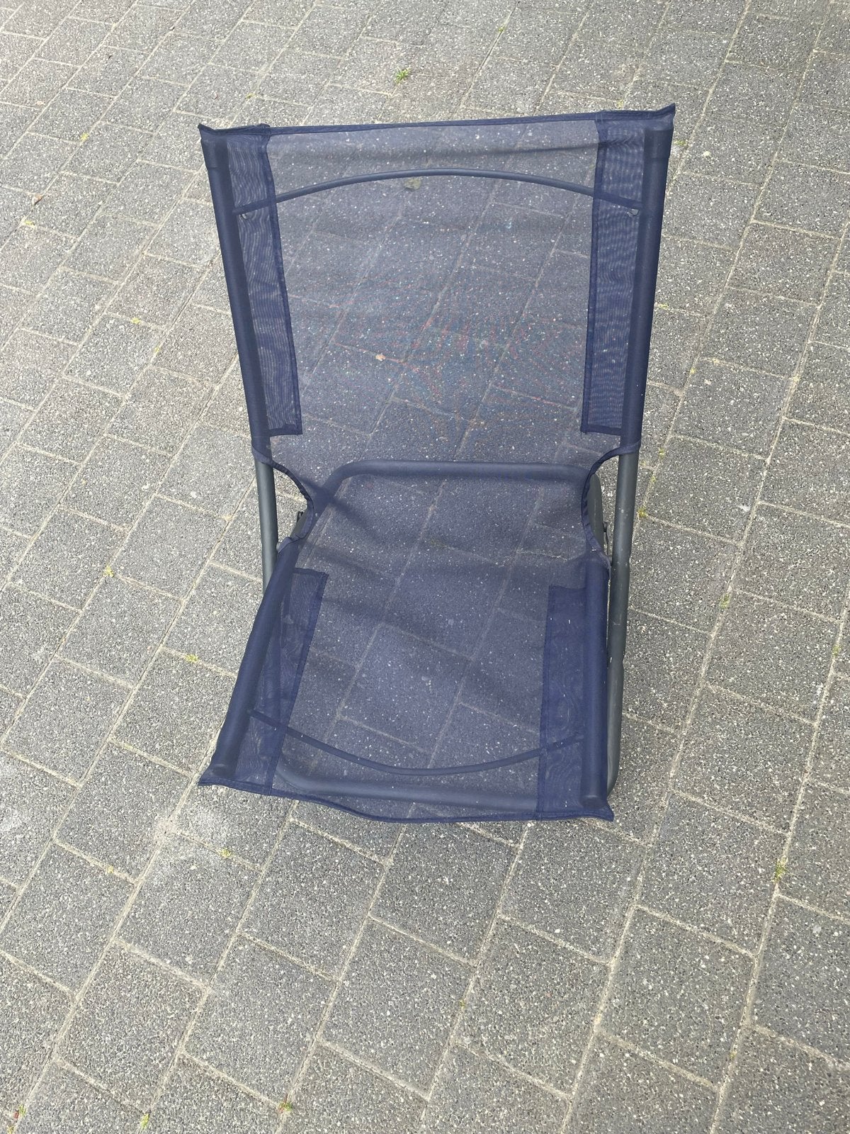 Opvouwbare tuin/strandstoeltje - Blauw, Ophalen, Gebruikt, Metaal, Inklapbaar