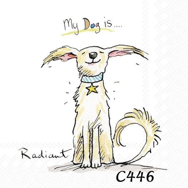 Servetten decoupage/bullet journal * My dog is… honden C446, Verzenden, Nieuw