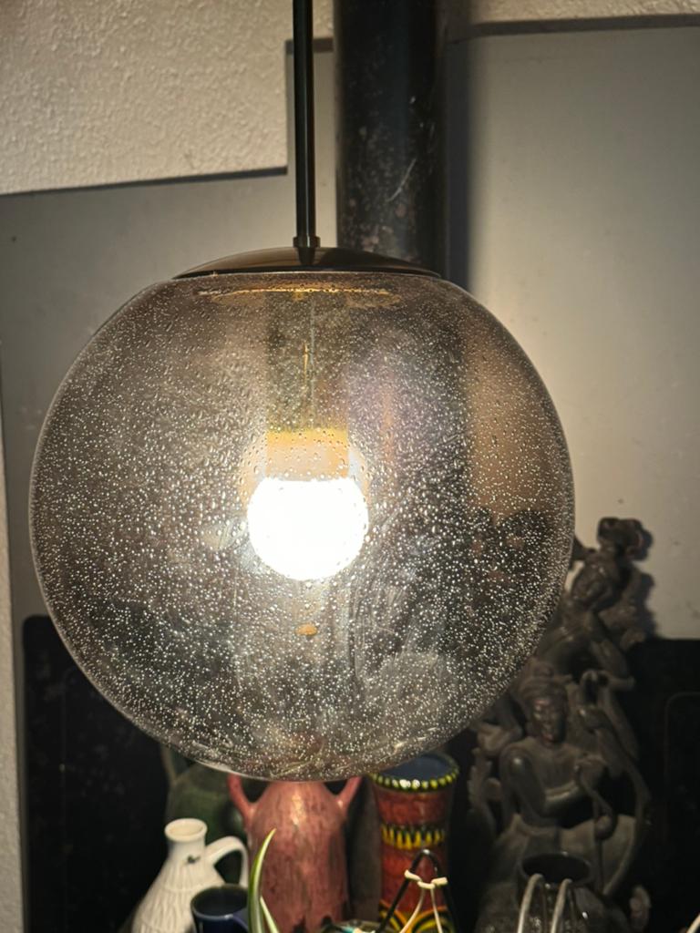 Bollamp, sixties,70s,Limburg Glashütte,vintage,Hanglamp, Gebruikt, Sixties,zeventies,Mid-Century, 50 tot 75 cm, Ophalen of Verzenden
