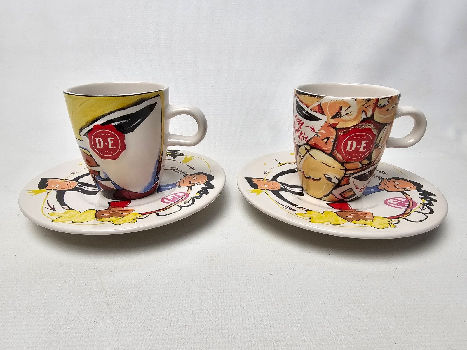 # 2 Douwe Egberts kop en schotels Selwyn Royal Raja, Overige merken, Keramiek, Ophalen of Verzenden, Zo goed als nieuw