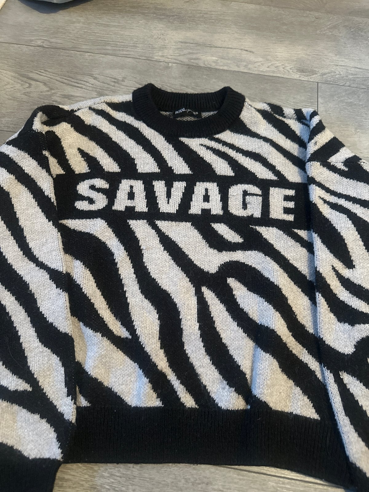 Royal Chicks 'Savage' Zebra Trui Maat S, Ophalen, Zo goed als nieuw, Maat 36 (S), Zwart