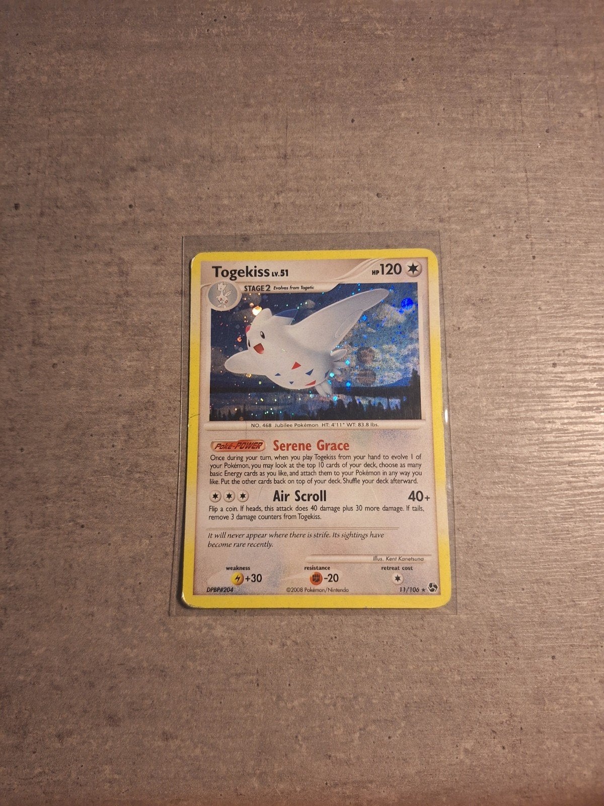 Togekiss Lv.51 Pokémon Kaart (DPBP#204), Ophalen of Verzenden, Gebruikt, Losse kaart, Foil