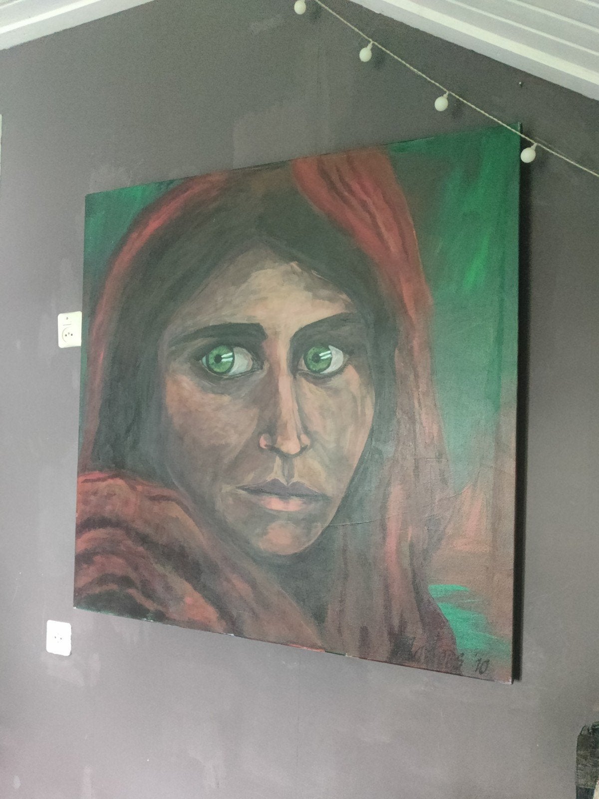 Schilderij 'Afghaans meisje'., Antiek en Kunst, Ophalen