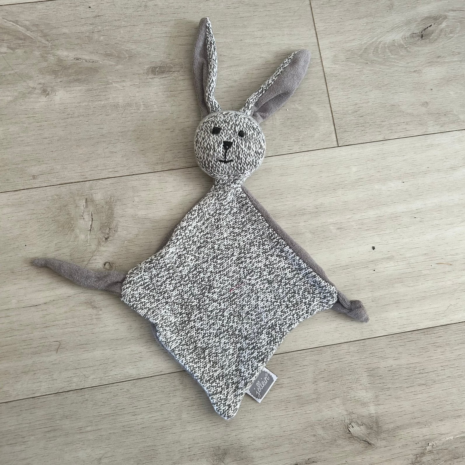 Jollein fijngebreid konijn knuffeldoekje, Gebruikt, Overige merken, Grijs, Konijn