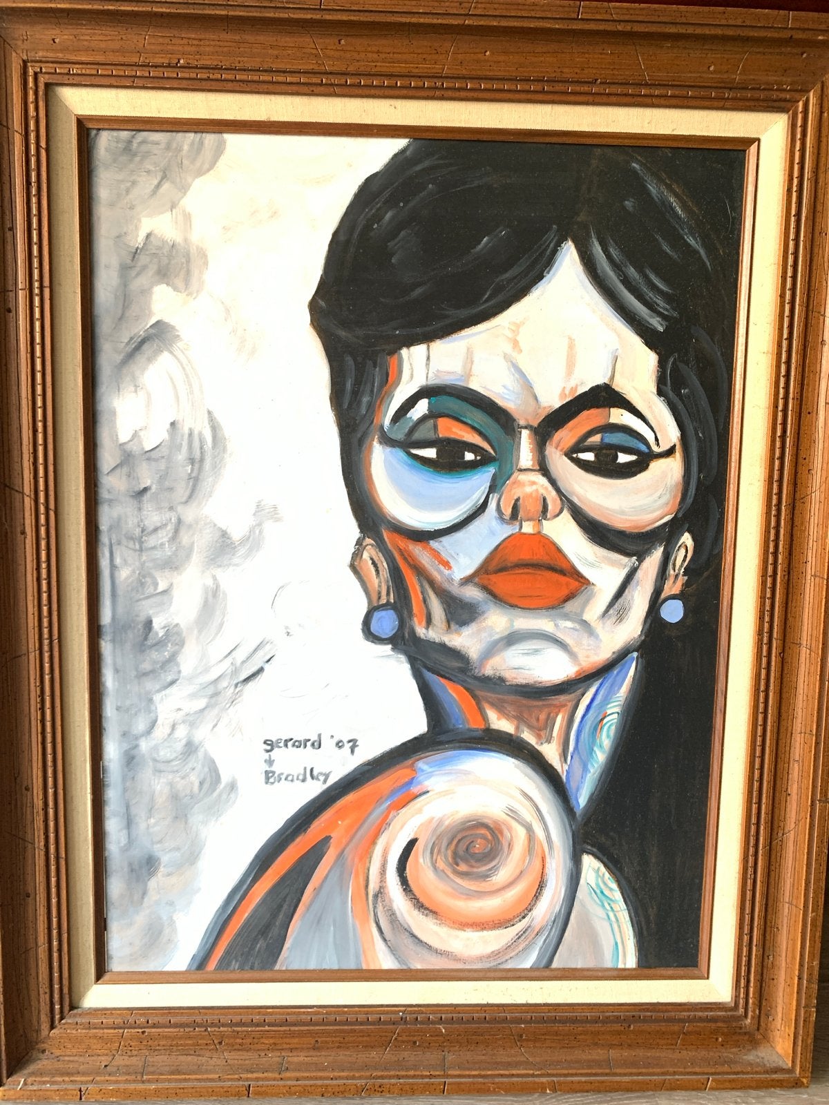 Schilderij  Aqryl op paneel ‘ Paris Girl’ - Gesigneerd ‘07, Acrylverf, Ophalen of Verzenden, Gesigneerd, Overige materialen