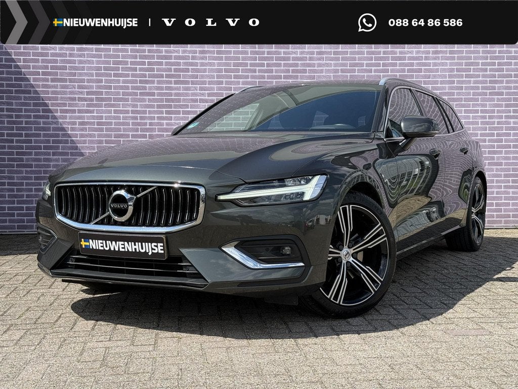 Volvo V60 2.0 B3 Inscription | Trekhaak | MAROON BROWN leder, Euro 6, 4 cilinders, 1969 cc, Zilver of Grijs