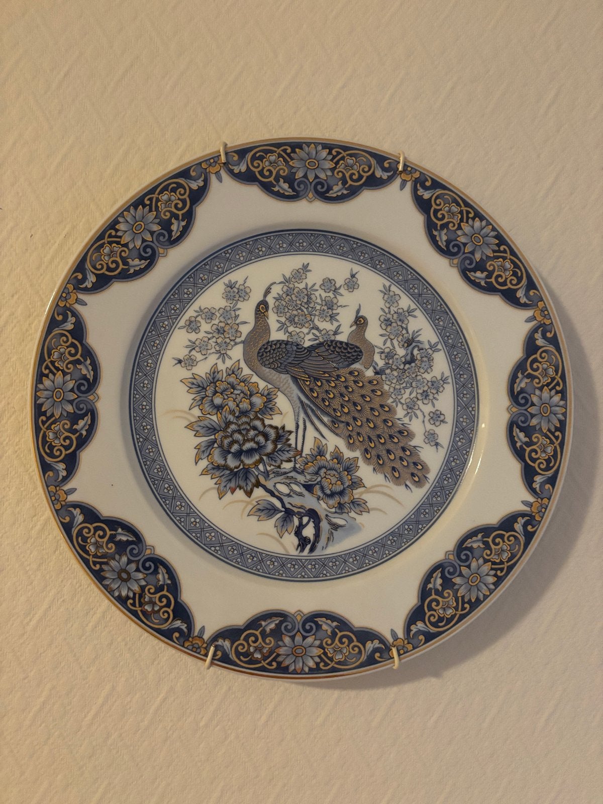 Vintage Panda Pottery Set - Pauwdecor Blauw/Goud, Ophalen