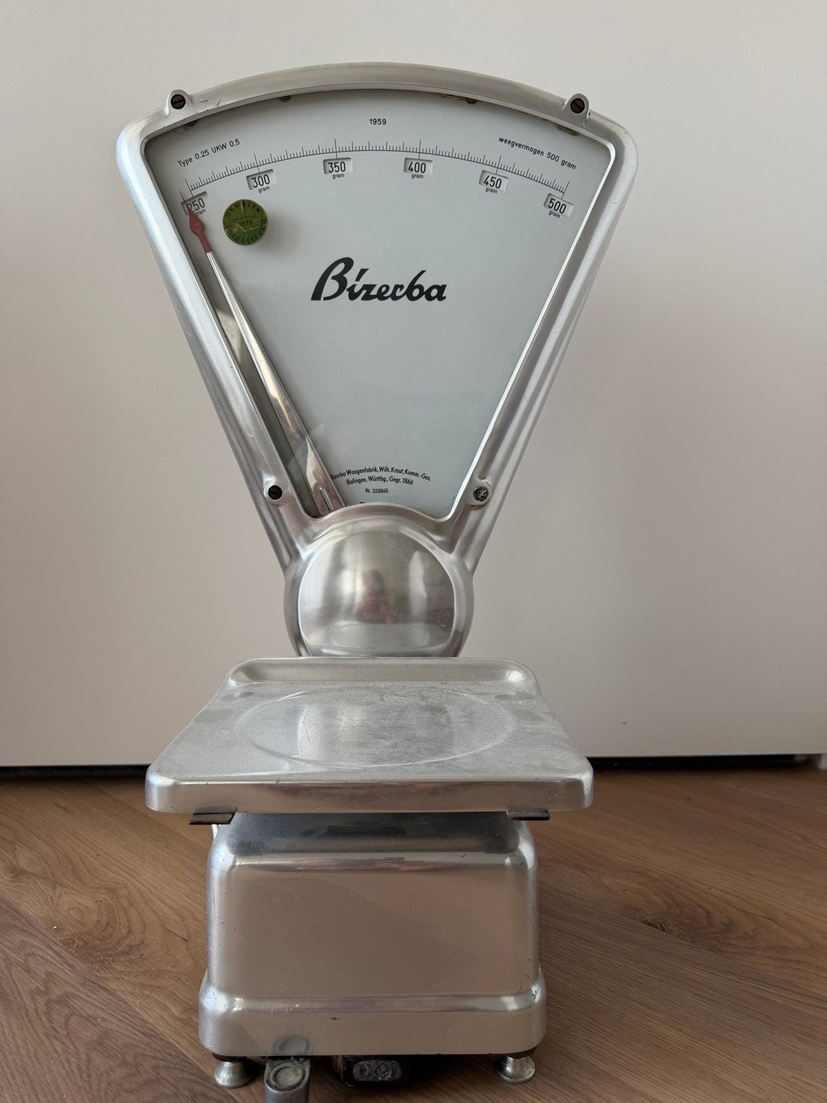 Bizerba winkel weegschaal 1959, Ophalen, Winkelweegschaal, 1 tot 500 gram, Gebruikt