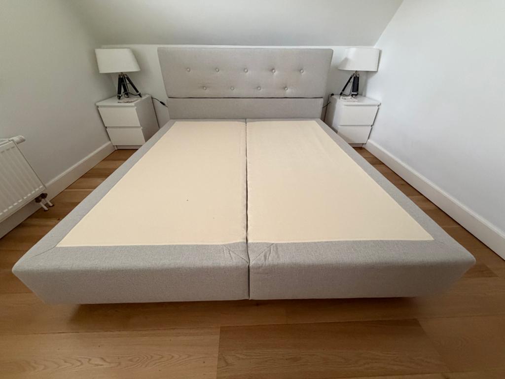 Ikea Tweepersoons Bed met Hoofdbord, Ophalen, Gebruikt, Tweepersoons, 180 cm