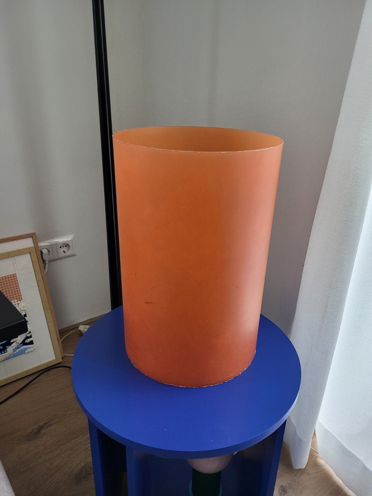 Vintage Neon Oranje Kartell prullenbak, Kunststof, Gebruikt, Ophalen of Verzenden, 5 – 50