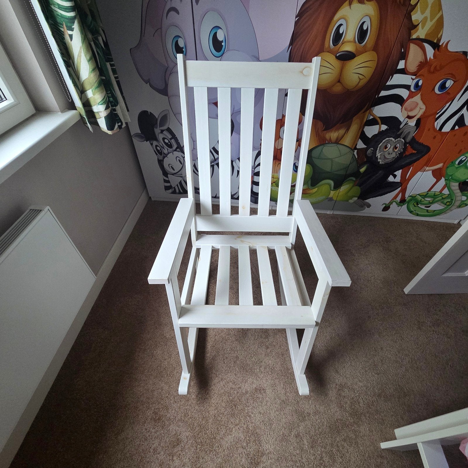 Witte houten schommelstoel voor kinderkamer, Ophalen, Gebruikt, Wit, Kinderkamer, Klassiek
