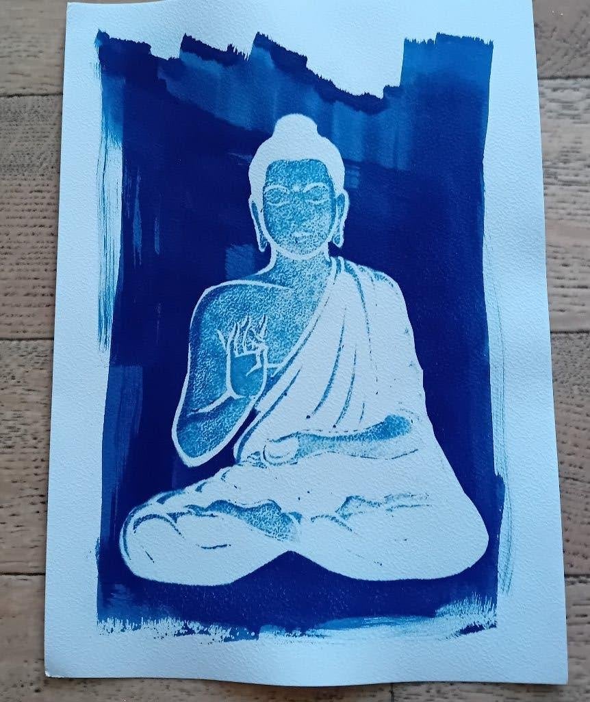 cyanotype, Antiek en Kunst, Kunst | Schilderijen | Klassiek, Overige stijlen, Verzenden, Overige technieken, Origineel werk
