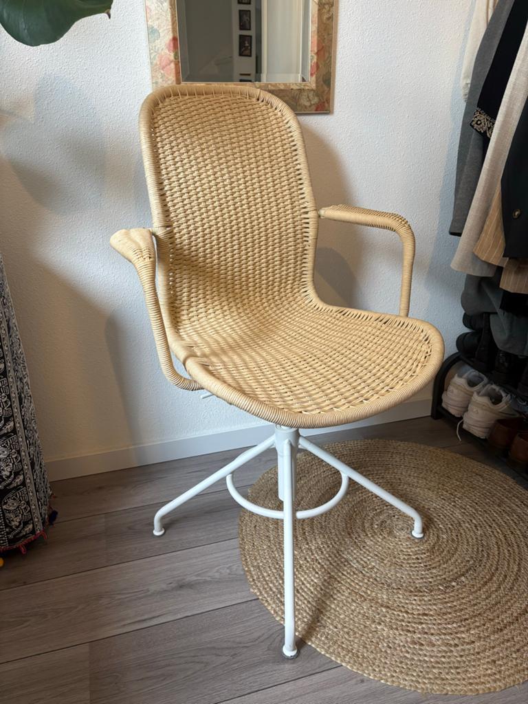 Rotan IKEA Stigbygel bureaustoel, Ophalen, Overige kleuren, Riet of Rotan, Zo goed als nieuw