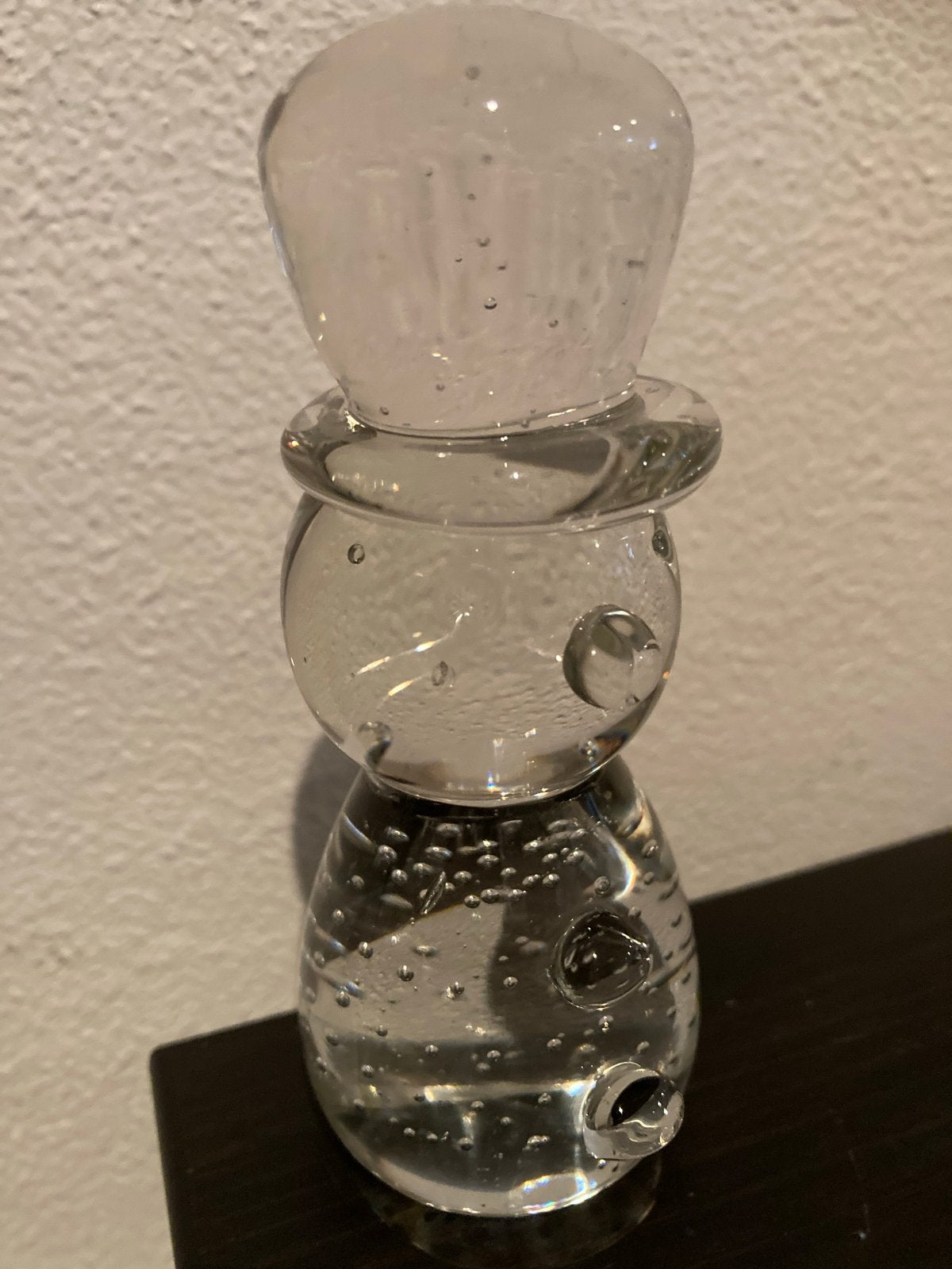Vintage Handgeblazen Kristal Heldere Sneeuwpop - 11,5 cm, Ophalen of Verzenden