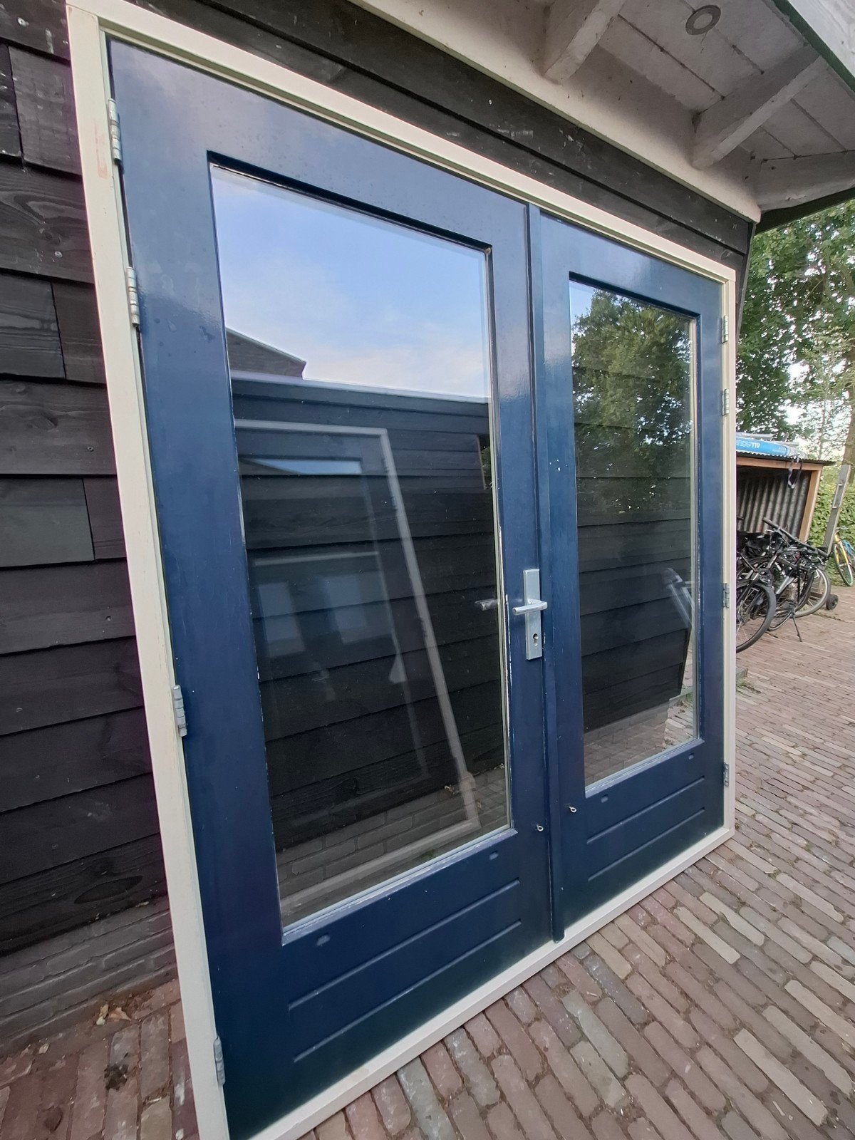 Openslaande tuindeuren dubbel glas deuren terrasdeuren pui, Ophalen, Deurkozijn, 225 cm of meer, Zo goed als nieuw