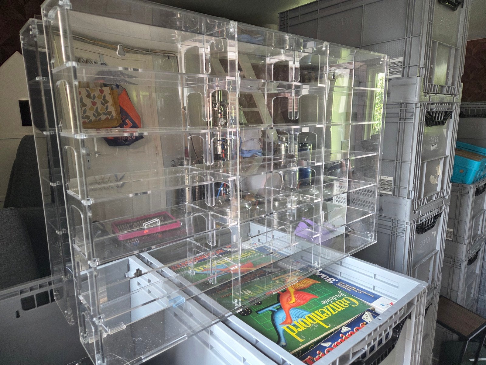 2x Vitrine met spiegelwand voor treinen (1x defect), Ophalen, Gebruikt, Overige typen