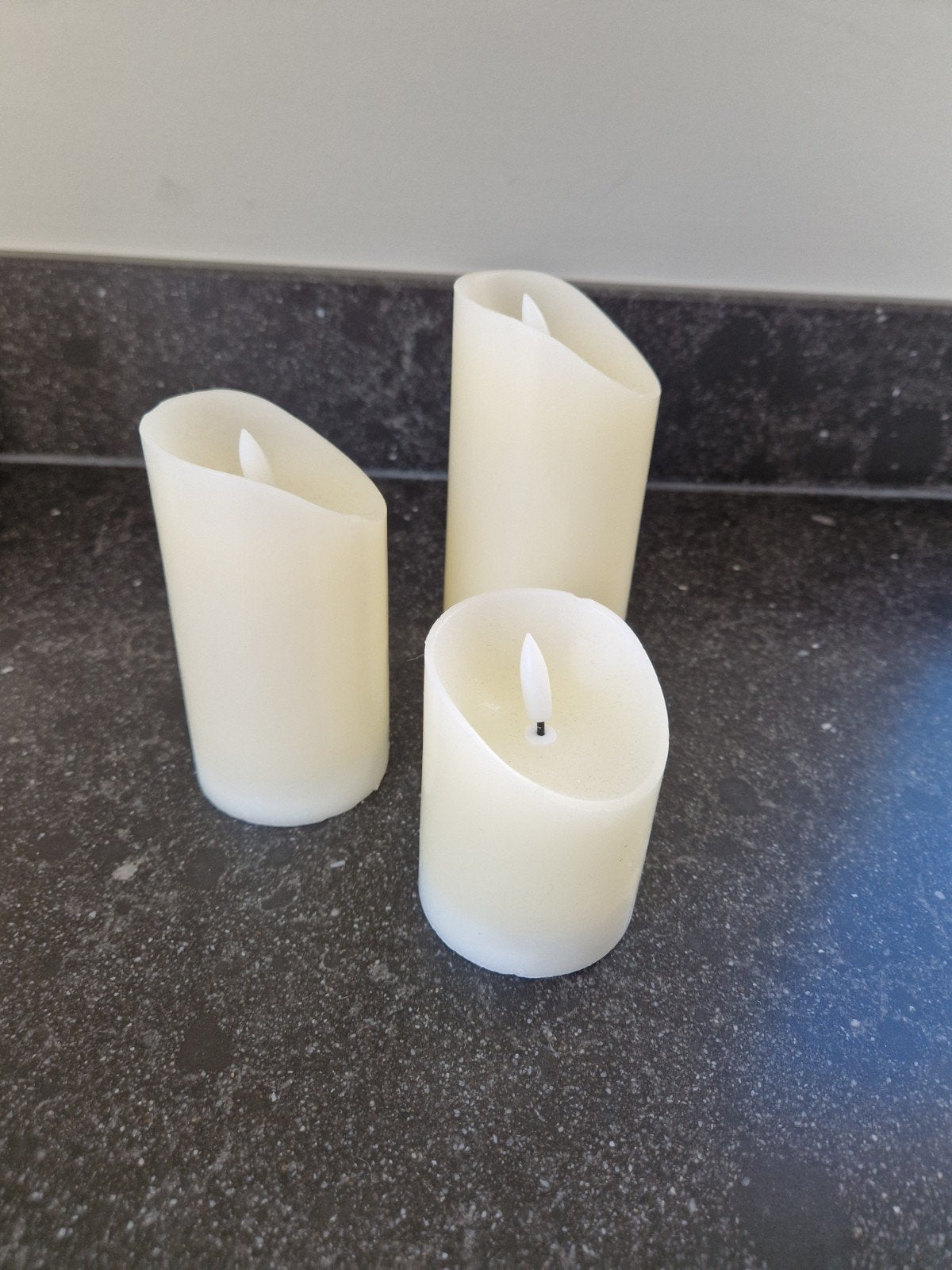 Set van 3 LED kaarsen - sfeervolle verlichting, Ophalen, Zo goed als nieuw, Wit, Kunststof