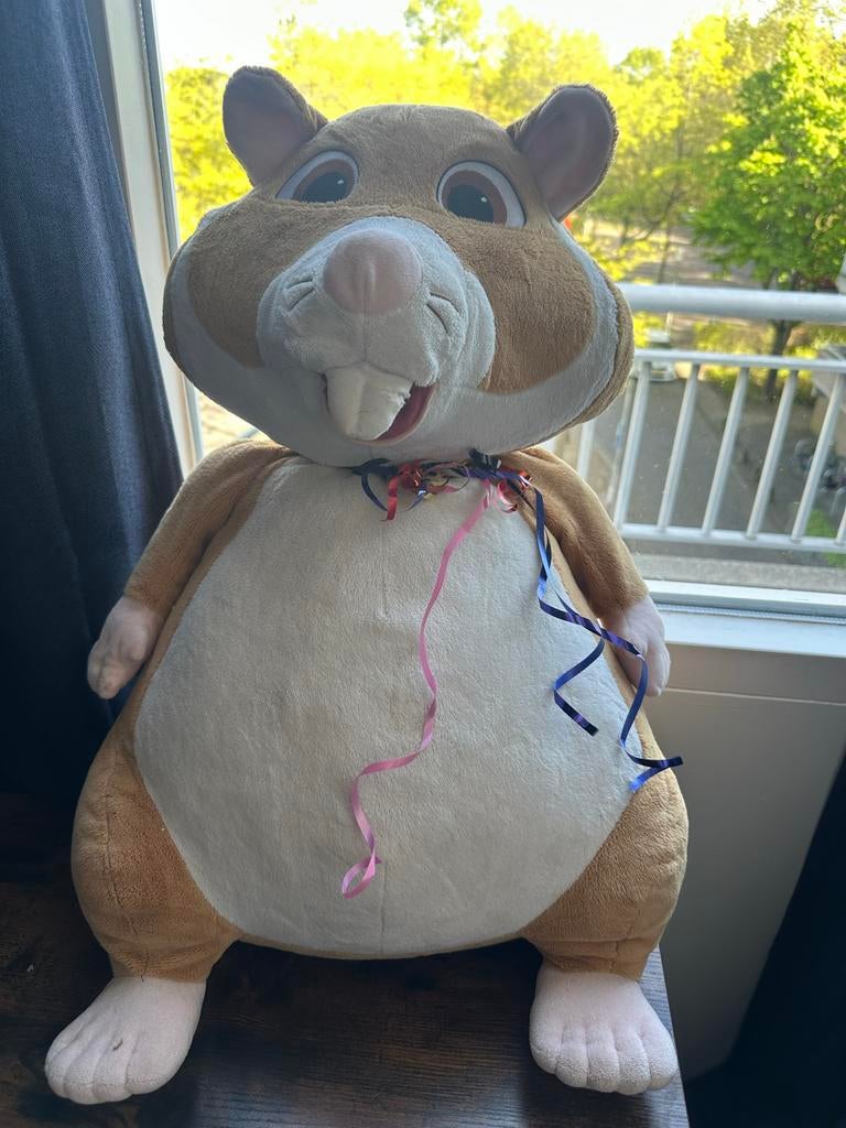 AH Grote Hamster Knuffel - Zacht en Knuffelbaar, Hamster, Ophalen of Verzenden, Zo goed als nieuw, Middelgroot (20 tot 80 cm)