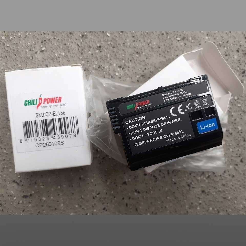 2x ChiliPower CP-EL15C (vervangt de Nikon EN-EL15C) nieuw f4, Audio, Tv en Foto, Nieuw, Accu